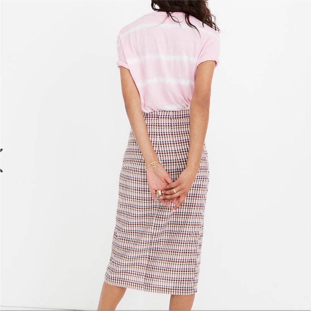 Madewell Sarong Midi Skirt in Rainbow Gingham, 8 NWT - Picture 3 of 4